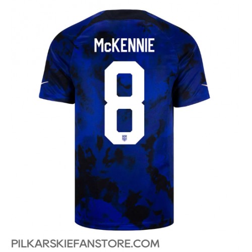 Tanie Strój piłkarski Stany Zjednoczone Weston McKennie #8 Koszulka Wyjazdowej MŚ 2022 Krótkie Rękawy